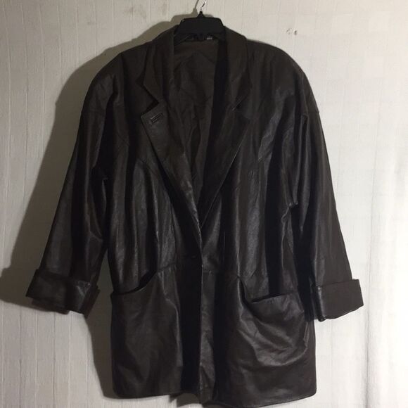 Preston & York Jackets & Blazers - Preston & York Brown 80’s style cut Leather